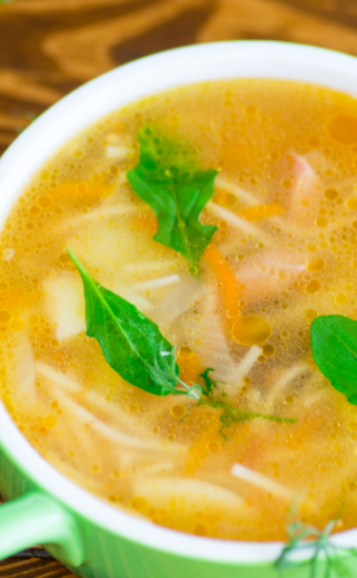 Chicken with Peas Vermicelli Broth