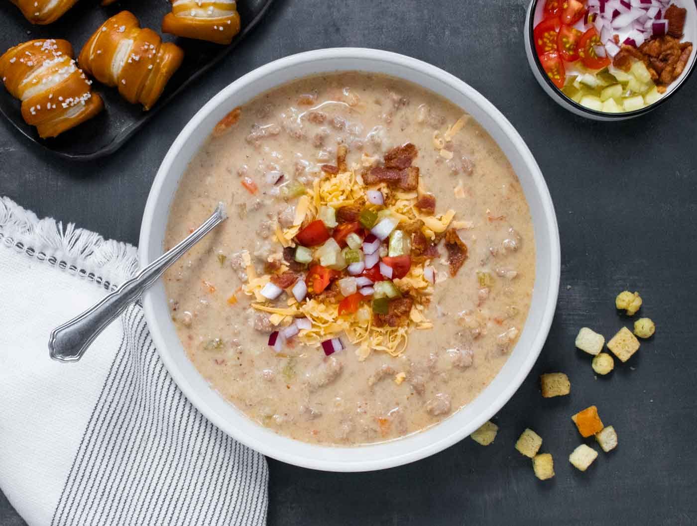 Cheeseburger Beer Soup