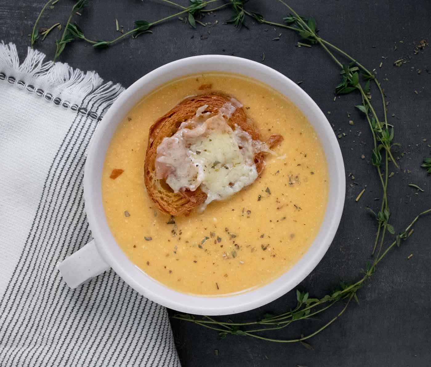 Roasted Winter Squash and Feta Soup