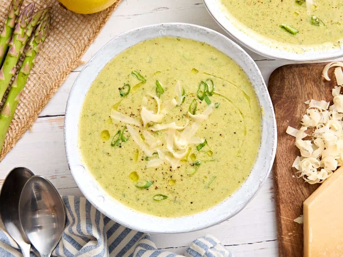 Asparagus with cream cheese lemon juice Soup