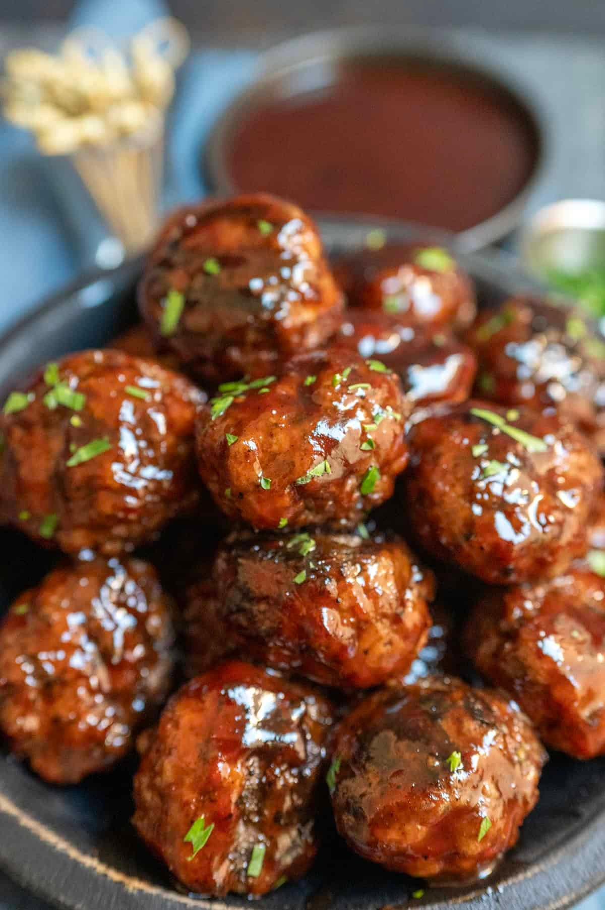 Grilled Meatballs with Grape Jelly