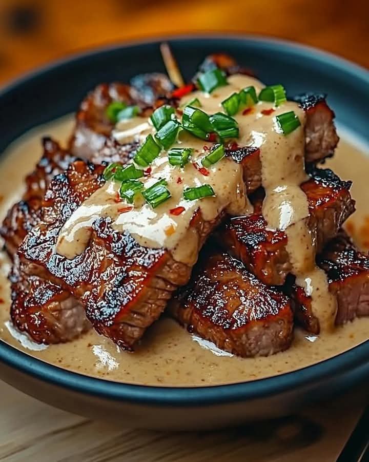 Grilled Beef with Creamy Sauce