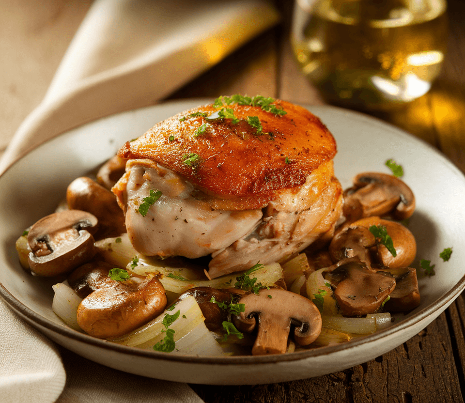 Savory Chicken Thighs with Mushrooms – A Comforting Dish