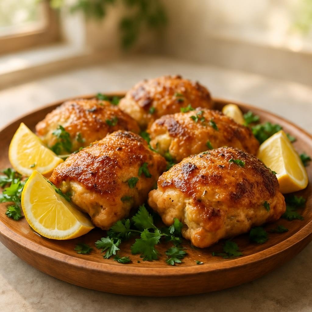 Crispy-Skinned Greek Chicken Thighs with Tender Meat