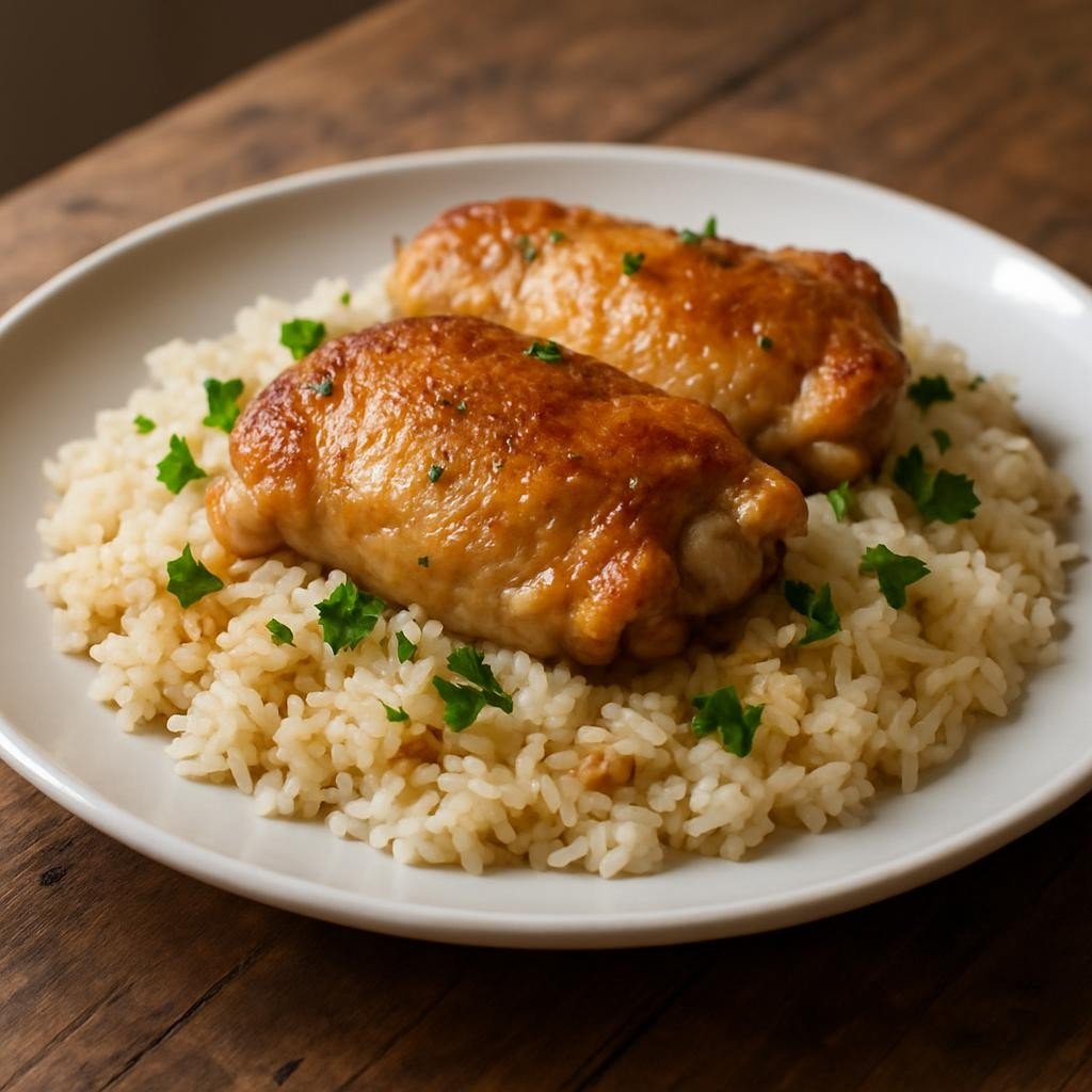 Chicken Thighs and Rice – A Cozy One-Pan Dish