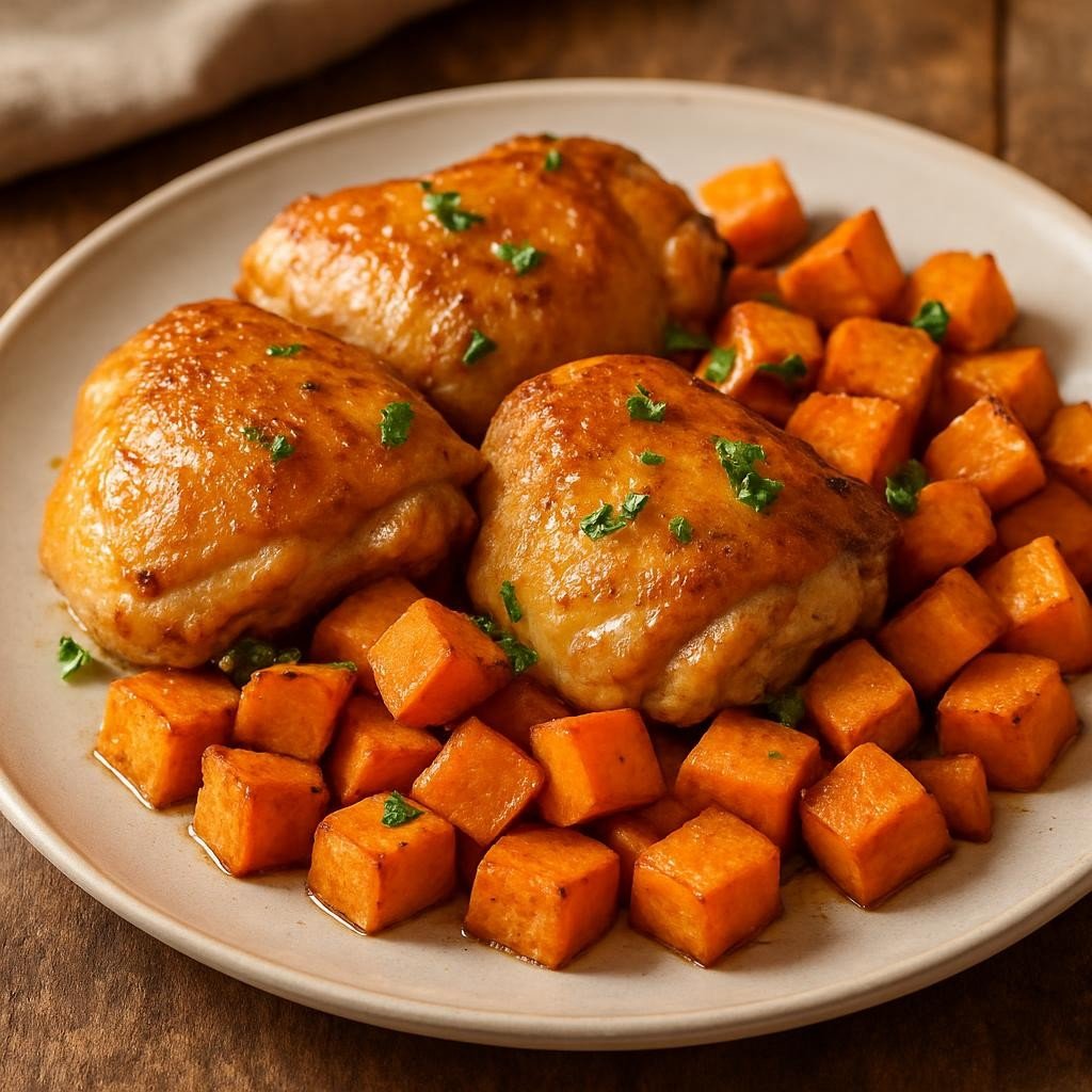 Chicken Thighs and Sweet Potatoes – A One-Pan Comfort Dish