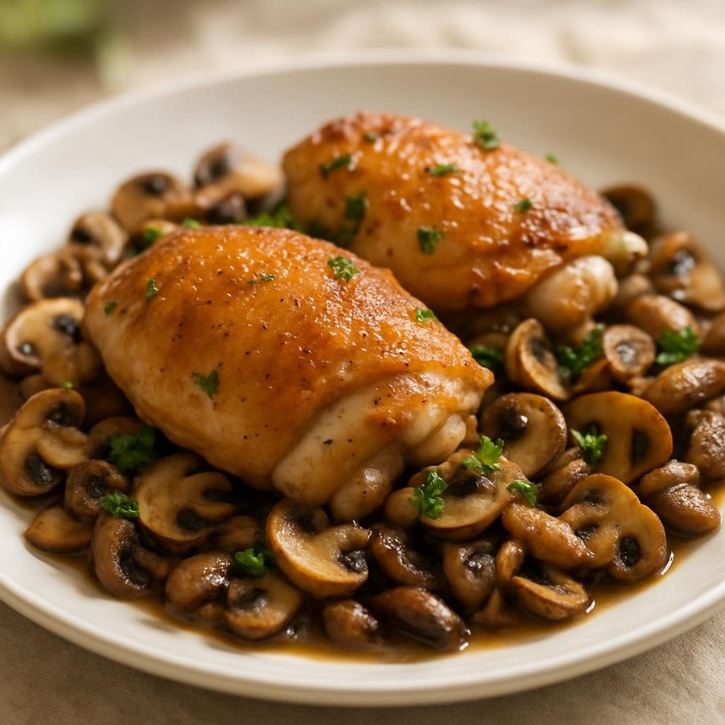 Creamy Mushroom Chicken Thighs – A Delightful Comfort in Every Bite