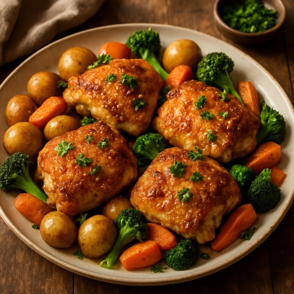 Crispy Oven-Roasted Garlic Chicken Thighs – A Comforting Delight
