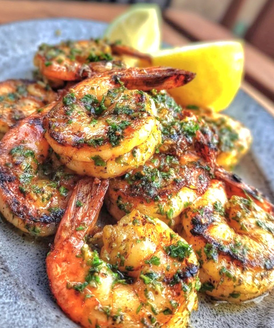 Grilled Garlic Butter & Parsley Prawns 🦐🌿🍋