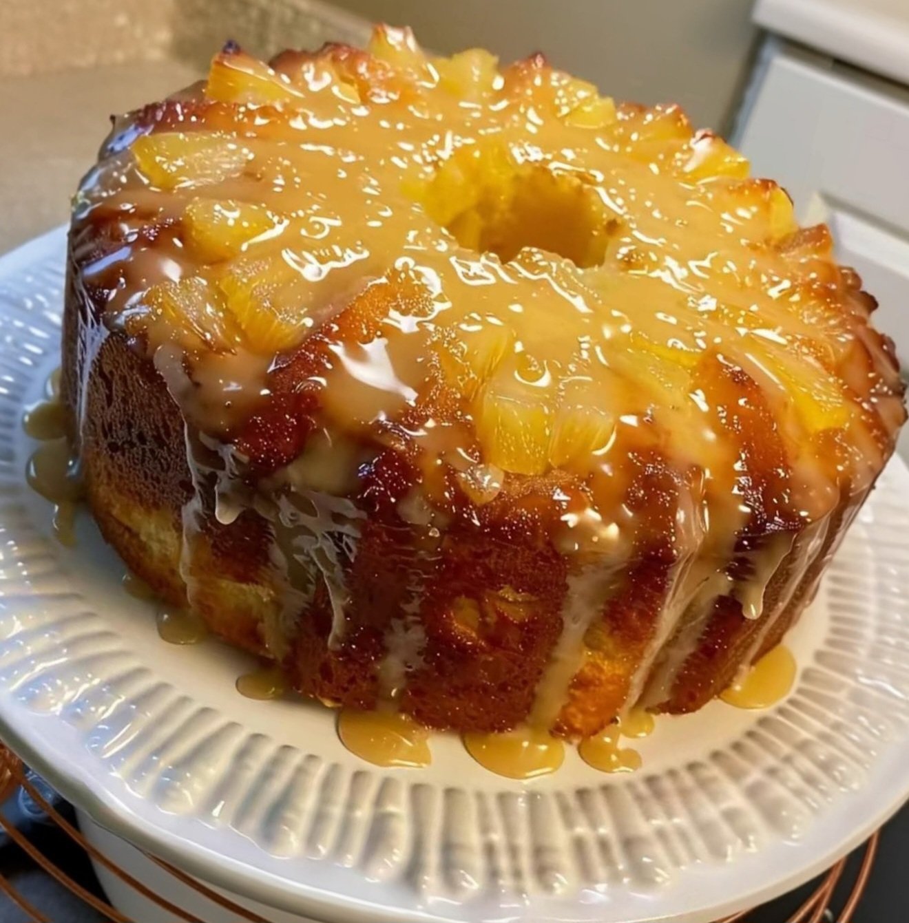 Pineapple Pound Cake with Pineapple Glaze