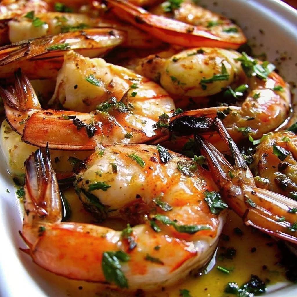 🦐 Grilled Garlic Butter & Parsley Prawns Recipe